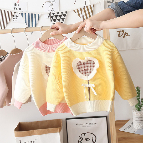 Alkalmi gyerek pulóver ovális nyakkivágással, lányoknak