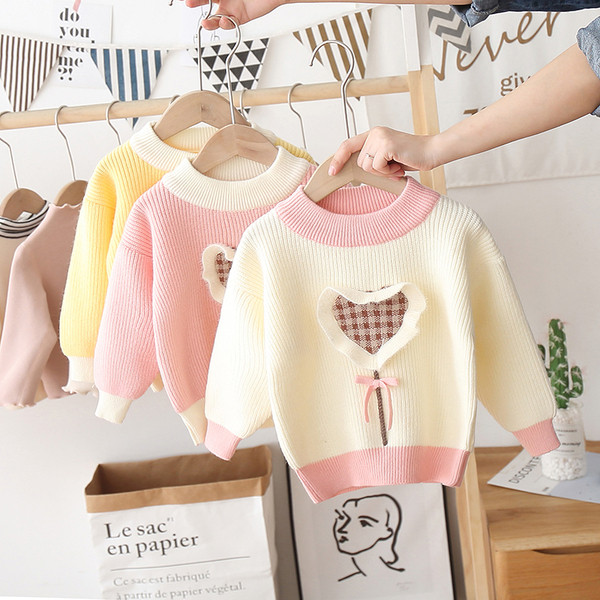 Alkalmi gyerek pulóver ovális nyakkivágással, lányoknak