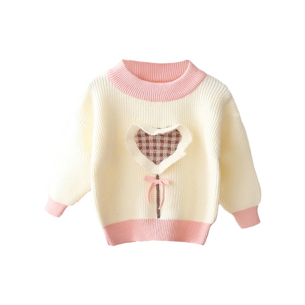 Alkalmi gyerek pulóver ovális nyakkivágással, lányoknak