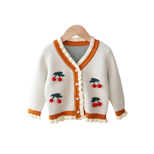 Μοντέρνο παιδικό γιλέκο για κορίτσια με κολάρο σχήματος V και τρισδιάστατα στοιχεία