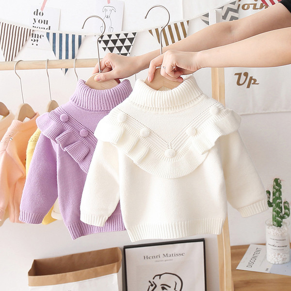 Aktuális gyerek pulóver magas gallérú lányoknak