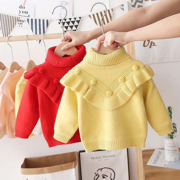 Aktuális gyerek pulóver magas gallérú lányoknak