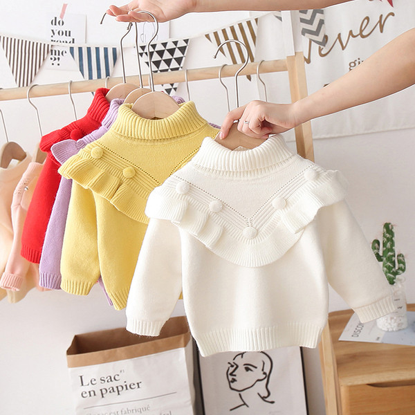 Aktuális gyerek pulóver magas gallérú lányoknak