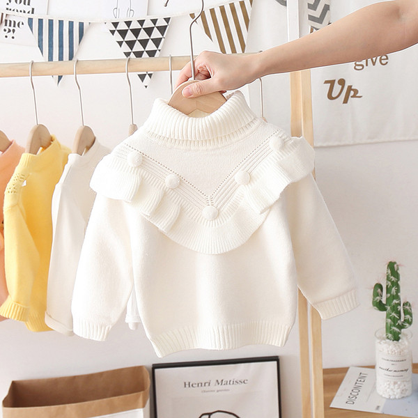 Aktuális gyerek pulóver magas gallérú lányoknak