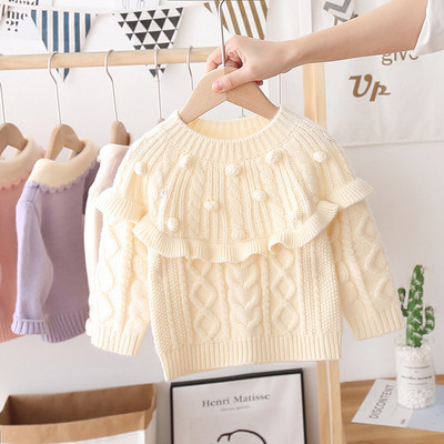 Modern, O-nyakú gyerekpulóver lányoknak