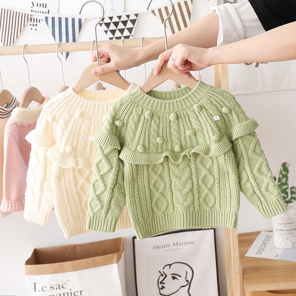 Modern, O-nyakú gyerekpulóver lányoknak