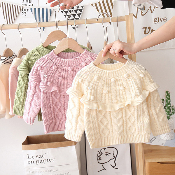 Modern, O-nyakú gyerekpulóver lányoknak