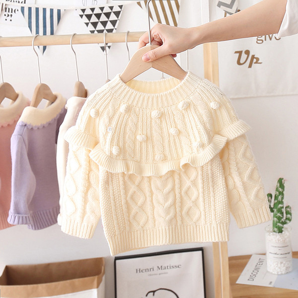 Modern, O-nyakú gyerekpulóver lányoknak