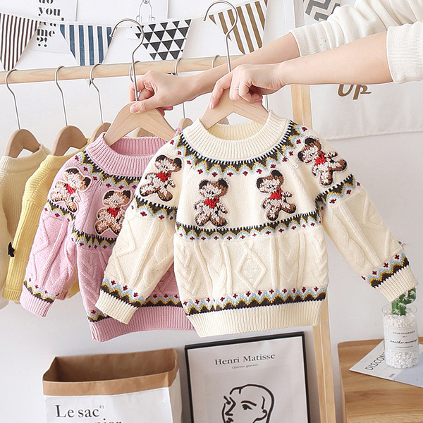 Új modell gyerek pulóver lányoknak hímzéssel