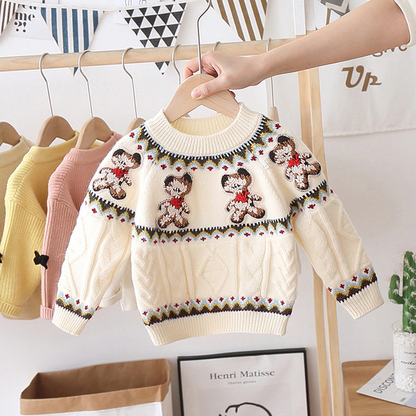 Új modell gyerek pulóver lányoknak hímzéssel