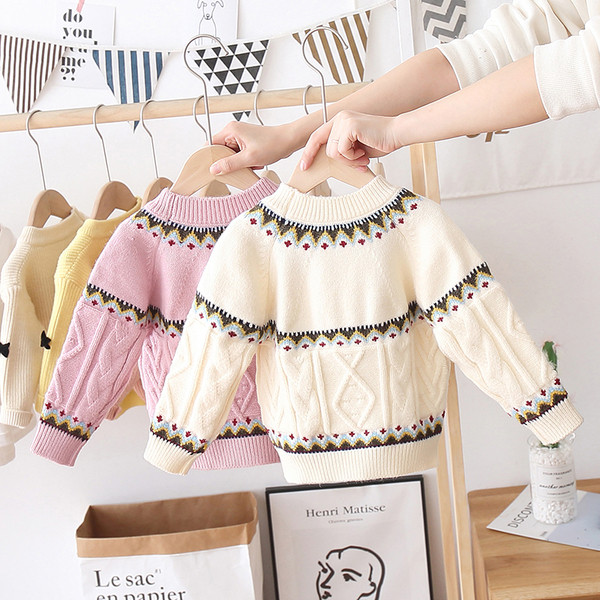 Új modell gyerek pulóver lányoknak hímzéssel