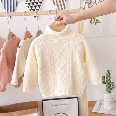 Kötött gyerek pulóver lányoknak magas gallérral