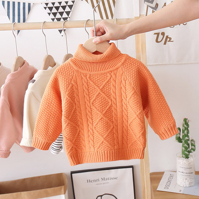 Kötött gyerek pulóver lányoknak magas gallérral