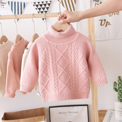 Kötött gyerek pulóver lányoknak magas gallérral