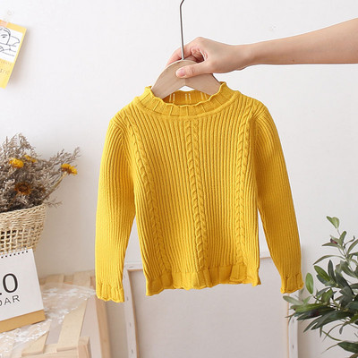 Alkalmi gyerekpulóver ovális nyakkivágással, négy színben, lányoknak