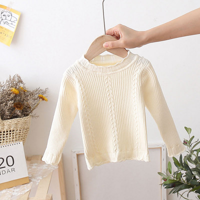 Alkalmi gyerekpulóver ovális nyakkivágással, négy színben, lányoknak