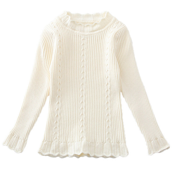 Alkalmi gyerekpulóver ovális nyakkivágással, négy színben, lányoknak