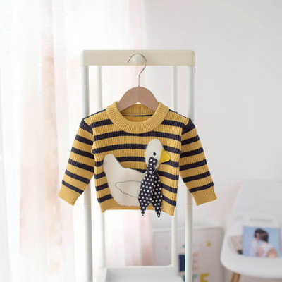 Alkalmi gyerekpulóver ovális nyakkivágással és szalaggal