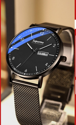 Мъжки електронен водоустойчив часовник в черен цвят 