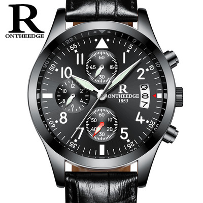 Спортен кварцов часовник от неръждаема стомана в кръгла форма