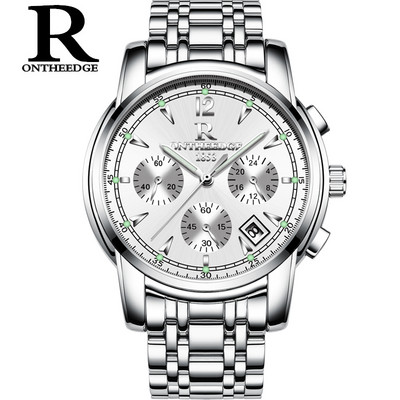 Спортен кварцов часовник от неръждаема стомана в кръгла форма