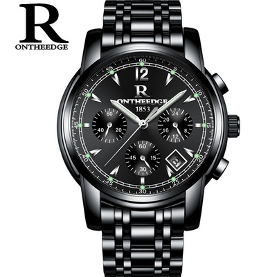 Спортен кварцов часовник от неръждаема стомана в кръгла форма