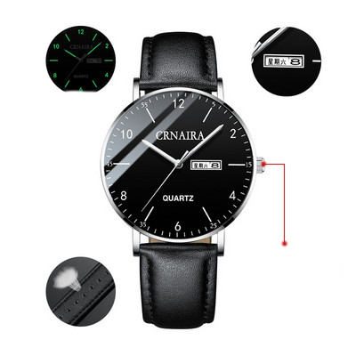 Водоустойчив мъжки ръчен часовник - кръгла форма 