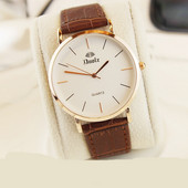 Kasdienis vyriškas laikrodis su apvaliu odiniu dirželiu