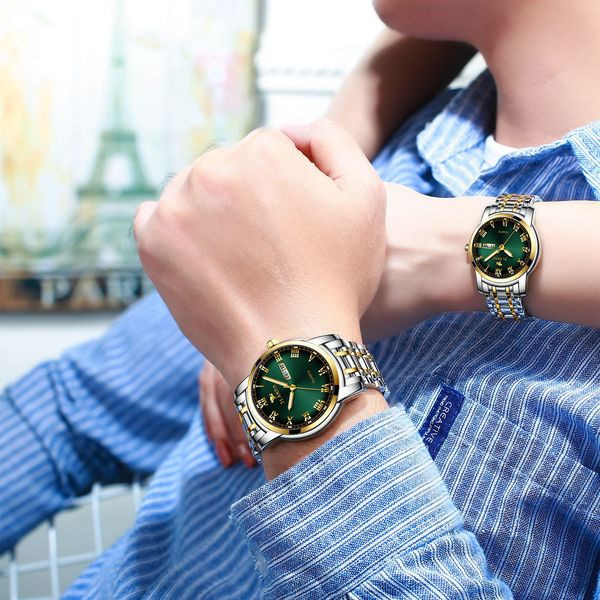 Водоустойчив светещ часовник от неръждаема стомана в няколко цвята