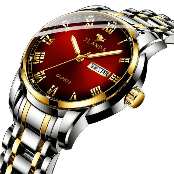 Waterproof luminous stainless steel watch in several colors