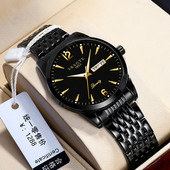 Vyriškas kasdienis vandeniui atsparus laikrodis – apvalios formos