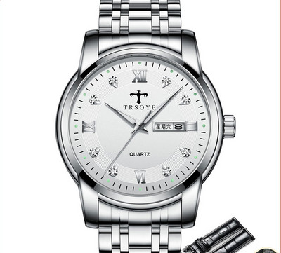 Vyriškas kasdienis vandeniui atsparus laikrodis – apvalios formos