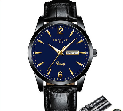 Vyriškas kasdienis vandeniui atsparus laikrodis – apvalios formos