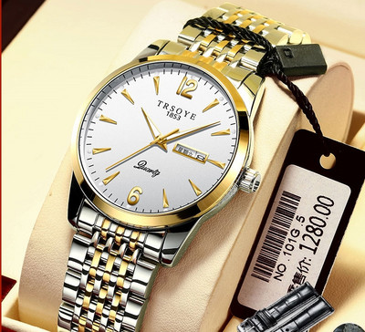 Vyriškas kasdienis vandeniui atsparus laikrodis – apvalios formos