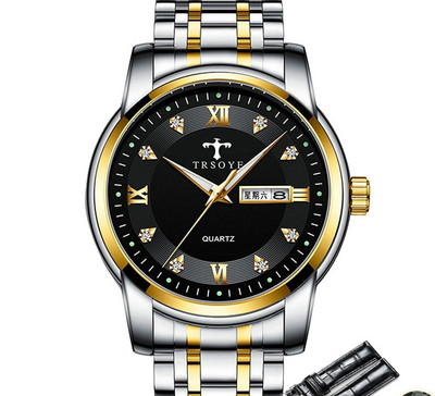 Мъжки ежедневен водоустойчив часовник - кръгла форма