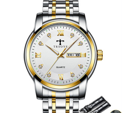 Vyriškas kasdienis vandeniui atsparus laikrodis – apvalios formos