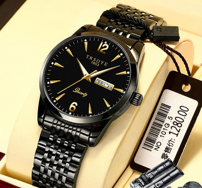 Мъжки ежедневен водоустойчив часовник - кръгла форма