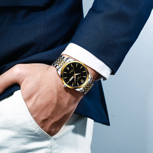 Мъжки ежедневен водоустойчив часовник - кръгла форма 