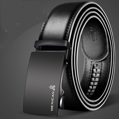 Актуален мъжки колан от еко кожа с метална катарама