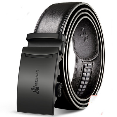 Актуален мъжки колан от еко кожа с метална катарама