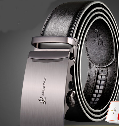 Актуален мъжки колан от еко кожа с метална катарама