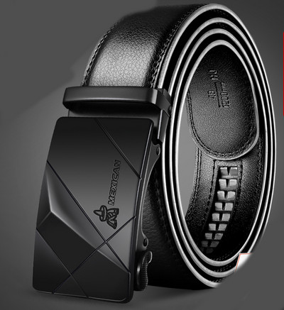 Актуален мъжки колан от еко кожа с метална катарама