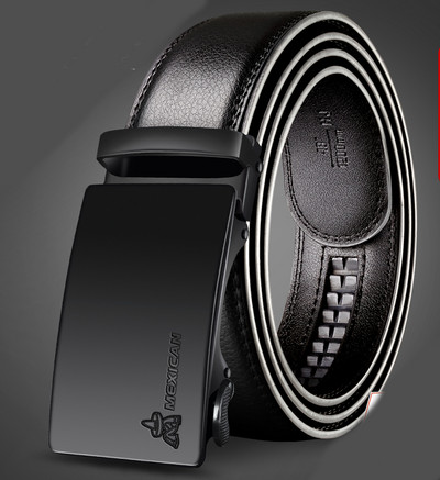 Актуален мъжки колан от еко кожа с метална катарама