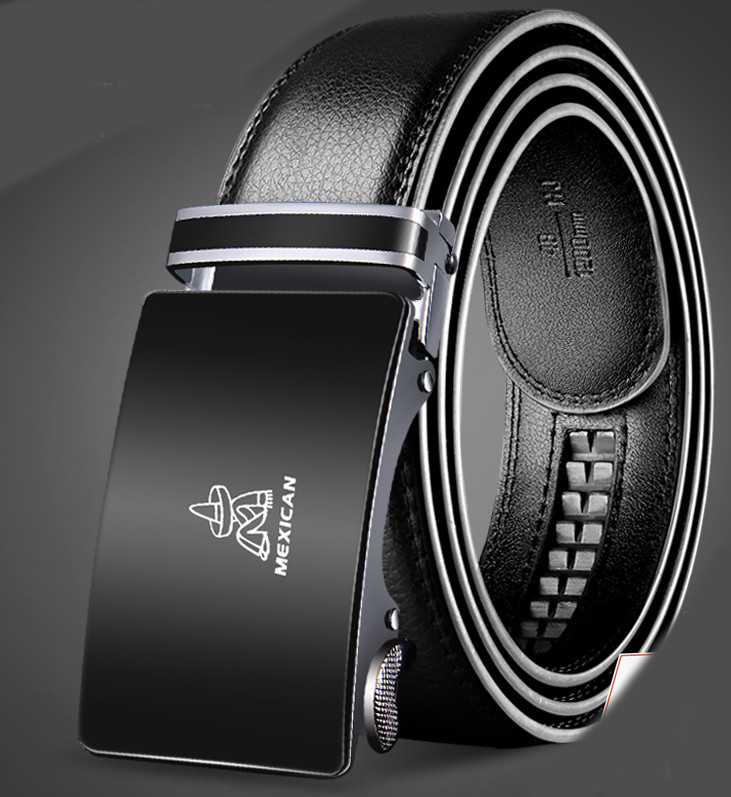 Актуален мъжки колан от еко кожа с метална катарама