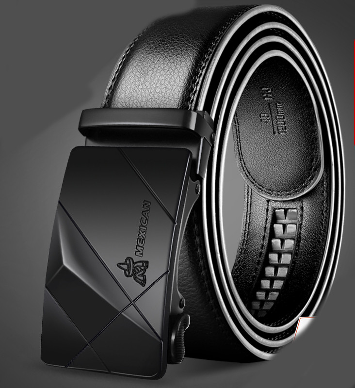 Актуален мъжки колан от еко кожа с метална катарама