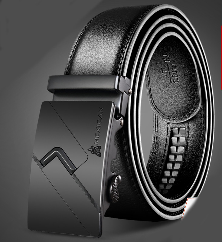 Актуален мъжки колан от еко кожа с метална катарама