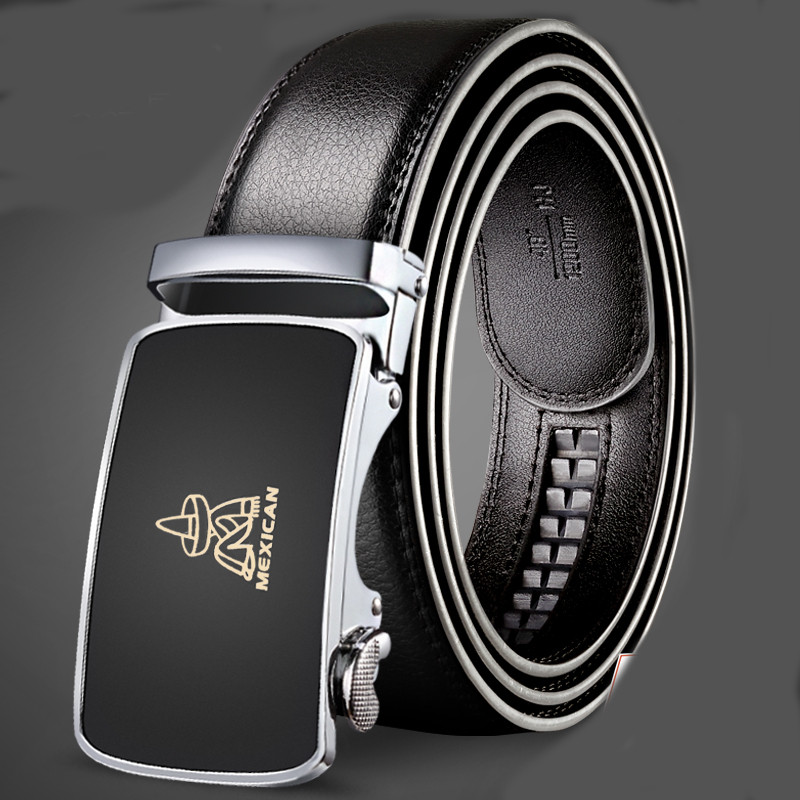 Актуален мъжки колан от еко кожа с метална катарама