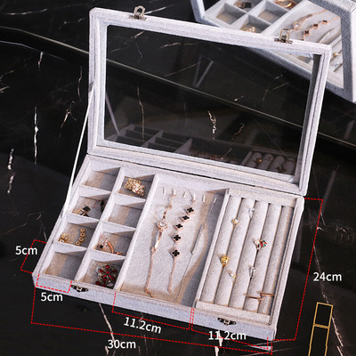 Papuošalų ir aksesuarų laikymo dėžutė su daugybe skyrių