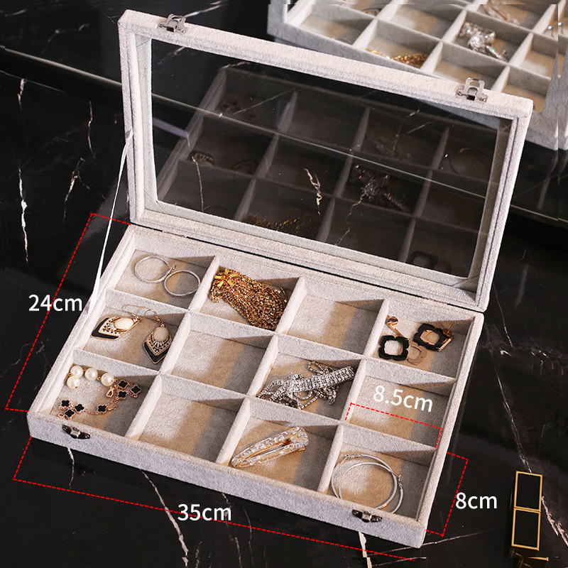 Jewelry and accessories storage box with many compartments