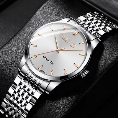 Ежедневен мъжки часовник от неръждаема стомана в няколко цвята